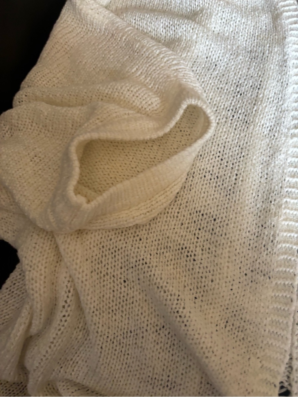DAVI & DANI Cream Open-Front Knit Cardigan with Lace-Back Detail - Picture 7 of 9